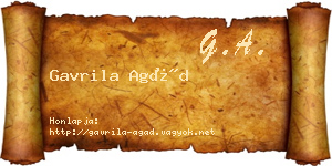 Gavrila Agád névjegykártya
